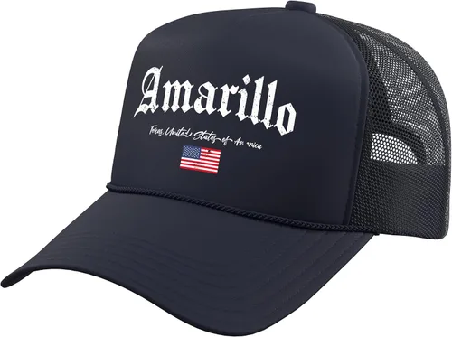 Vista 14 de Amarillo Gothic Design Trucker Hat with Adjustable Mesh Back