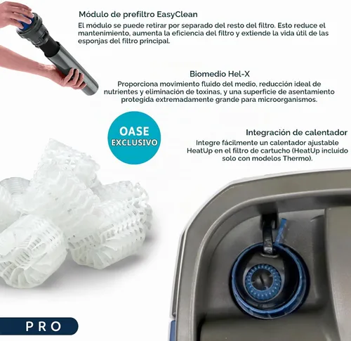 Vista 3 de OASE BioMaster - Filtro externo para acuarios de hasta 90 galones, filtración multietapa, prefiltro de fácil mantenimiento, filtro de recipiente