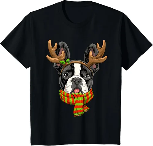 Vista 33 de Camiseta de Navidad para perro Bulldog Francés, Negro, S