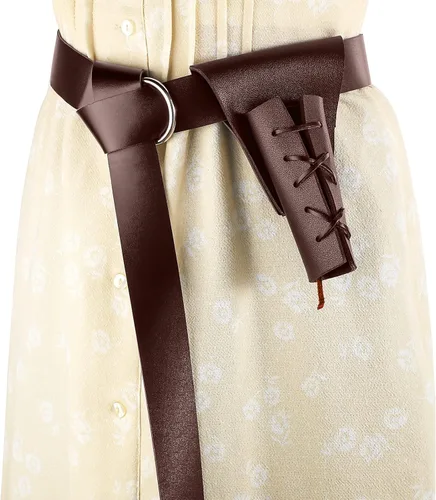 Vista 2 de Cinturón de cuero medieval para espada, daga de rana, cinturón renacentista para caballero, guerrero, pirata, cosplay