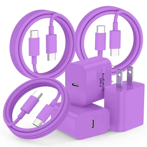 Vista 8 de 20W iPhone Charger Fast Charging 3-Pack with 6FT USB C to USB Cable, Black