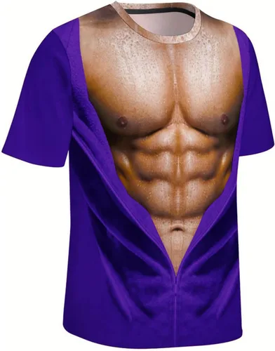 Vista 10 de Camisetas gráficas para hombre, grandes y altas, de manga corta, con estampado muscular, cuello redondo, casual, holgadas, para verano