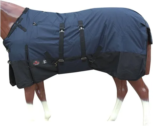 Vista 27 de HILASON Manta de Caballo de Poly Impermeable de Invierno 1200D con Envolvente de Vientre Mantas de Exterior para Caballos Vino