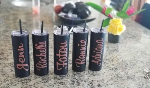 Vista 6 de Vaso de acero inoxidable personalizado, regalo de dama de honor, botella de agua personalizada, tazas de despedida de soltera, calcomanía de vinilo