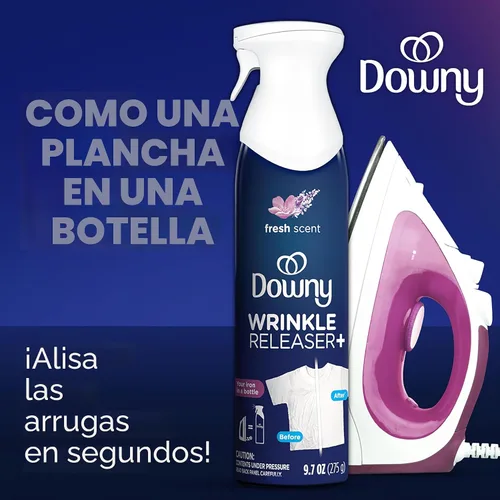 Vista 2 de Downy Aerosol para Sacar las Arrugas Todo en uno: aerosol removedor de arrugas, eliminador de olores, removedor de estática Refrescador de tela