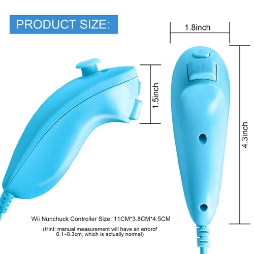 Vista 2 de XiQiDianr Nunchuck Controller, 2 Pack Nunchuck Controller Replacement for wii Nunchuck Controller Joystick Gamepad, Compatible with Nintendo Wii &