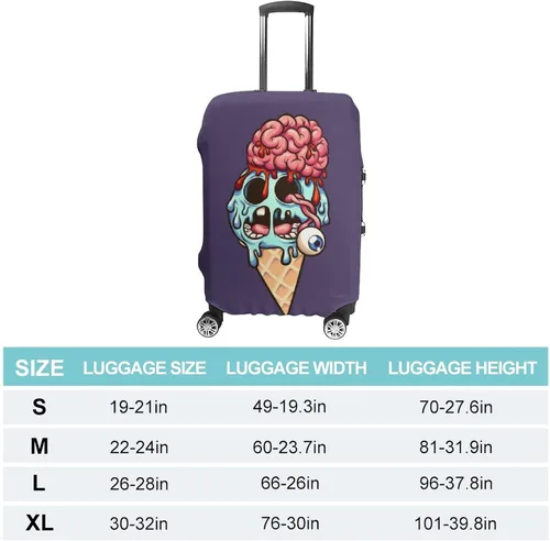 Vista 2 de Helloween Icecream Travel Luggage Cover Anti-Scratch Suitcase Protector Washable Baggage XL