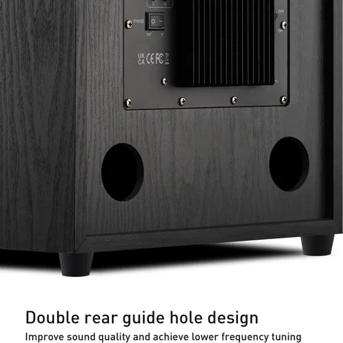 Vista 4 de Subwoofer casero accionado de 10 pulgadas, altavoz bajo activo de alta potencia con entrada RCA LFE