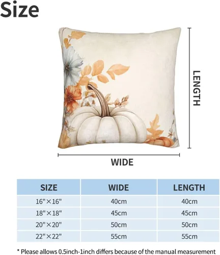 Vista 3 de Juego de 2 fundas de almohada cuadradas de Acción de Gracias, hojas de arce otoñales, fundas protectoras para sofá con cremallera oculta, 16 x 16