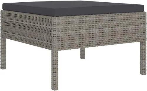 Vista 3 de Ensemble Salon de Jardin 8 Pièces Gris Anthracite Modulable avec Coussins, Meuble d'Extérieur Pour Terrasse et Balcon, Confortable et Résistant aux