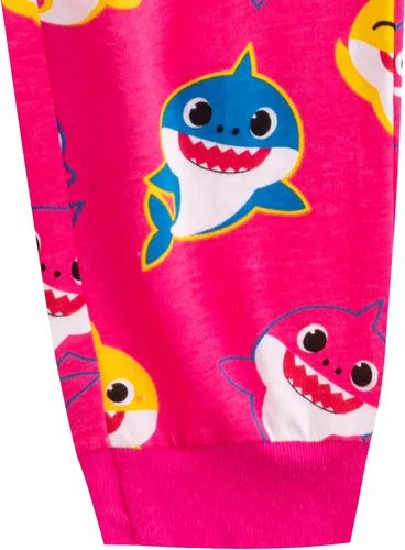 Vista 7 de Nickelodeon Baby Shark - Conjunto de camisa de manga larga y pantalones deportivos para bebés, niños pequeños y niños pequeños, color rosagris