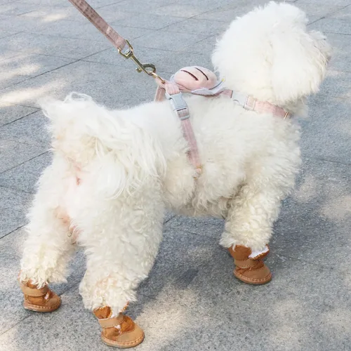 Vista 2 de URBEST - Botitas con cierre de velcro para perro, 2 pares de botas para chihuahua