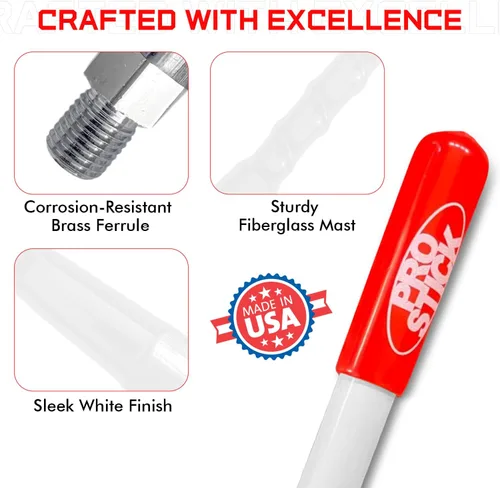 Vista 2 de Prostick - Antena de radio CB (4 pies, fibra de vidrio de 1000 vatios)