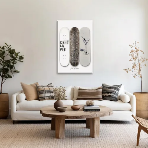 Vista 3 de Póster de Martini Sucio Niña de la Ciudad de Nueva York Arte de Pared Tendencia Leopardo Patineta Impresión en Lienzo Decoración Estética