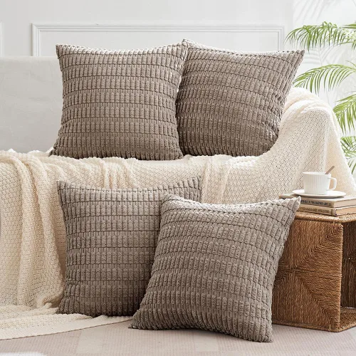 Vista 28 de MIULEE Paquete de 4 fundas de almohada decorativas neutras de 16 x 16 pulgadas para sofá, sala de estar, cama, estilo rústico, granja, bohemio