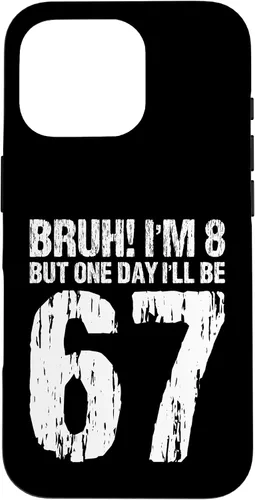 Vista 20 de Bruh I'm 8 But One-Day I'll Be 67 Retro 8th Birthday Kids Case for iPhone 17