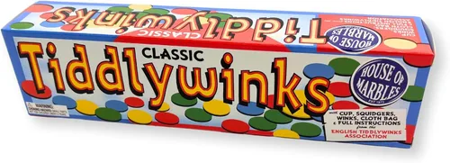 Vista 3 de House of Marbles Tiddlywinks, Juego familiar tradicional con 28 piezas multicolores, un juego de viaje clásico retro atemporal para niños o adultos