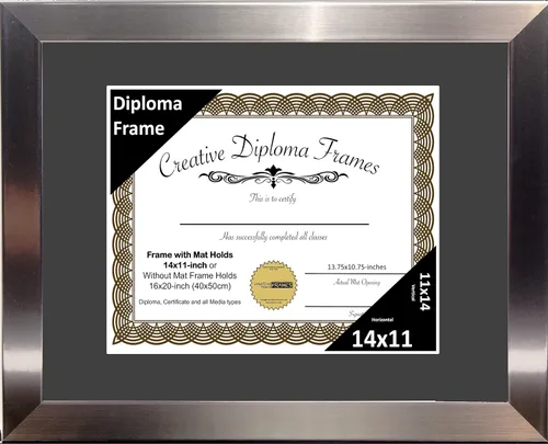Vista 43 de Creative Picture Frames Carnegie - Marco de diploma de acero inoxidable con acabado de acero inoxidable de 6 x 8 pulgadas con caballete de vidrio