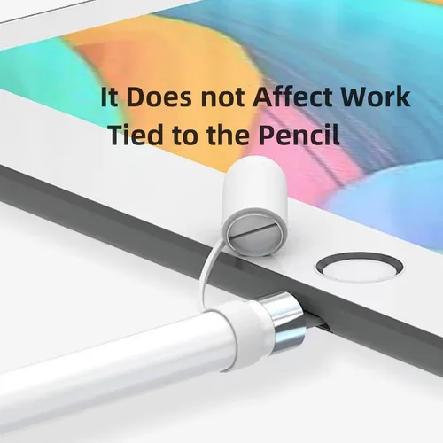 Vista 3 de Paquete de 2 correas antipérdida compatibles con Apple Pencil de 1ª generación, tapa protectora para lápices, soporte y protector para evitar daños
