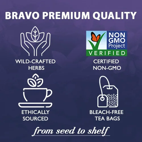 Vista 2 de Bravo Tea Bye Cough - Té de hierbas sin cafeína, 20 bolsas de té, 6