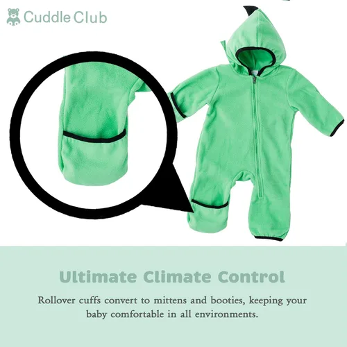 Vista 3 de Enterizo de vellón Bunting para bebé rómper con capucha para niño de una sola pieza ropa de exterior chaqueta