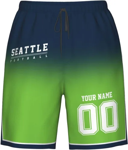 Vista 24 de Pantalones cortos de playa personalizados de fútbol para hombre, de secado rápido, personalizados con cualquier nombre y número, regalos