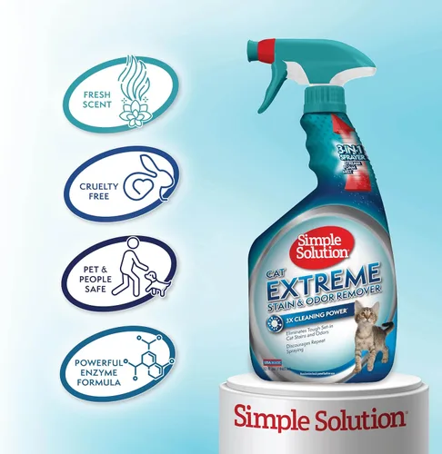 Vista 6 de Simple Solution Extreme - Quitamanchas para gatos, eliminador de olores, 32