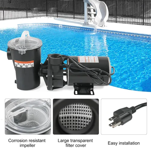 Vista 4 de Bombas de piscina sobre el suelo 1.0 motor HP W3SP1580 Power Flo LX Bomba de piscinas de una sola velocidad 115V, 11.2A, 60HZ, 3450RPM para piscina