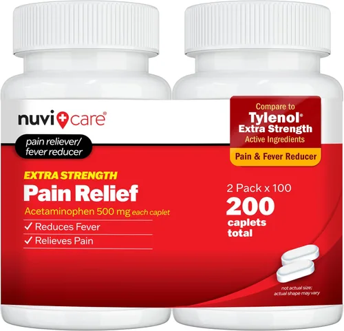 Vista 10 de NUVICARE Acetaminofén 500mg Extra Fuerte Alivio del Dolor - Comparable con Tylenol Extra Fuerte Alivio del Dolor y Reductor de Fiebre - Tabletas