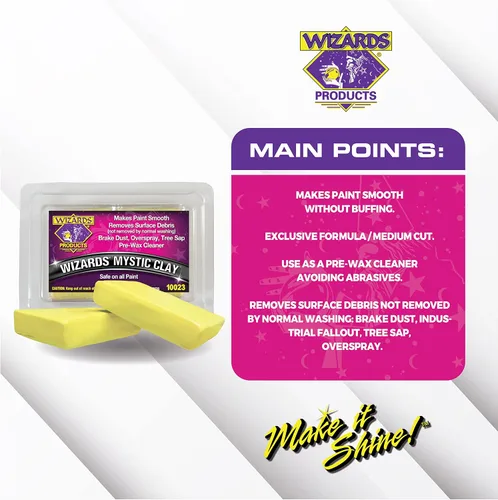 Vista 4 de Wizards Barra de arcilla mística – Bloque de arcilla flexible y fácil de remodelar – Removedor de suciedad y savia de superficie para detalles