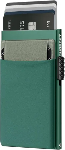Vista 8 de DUGRAFT Tarjetero para tarjetas de crédito con bolsillo para dinero, minimalista, delgado, de aluminio, de metal, para hombres, con bloqueo RFID