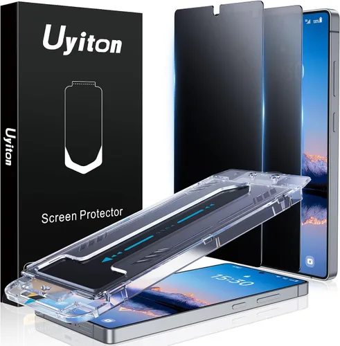 Vista 30 de Uyiton UnBreak-Glass - Protector de pantalla para Samsung Galaxy S22, soporte ultrasónico de huellas dactilares, marco de alineación automática