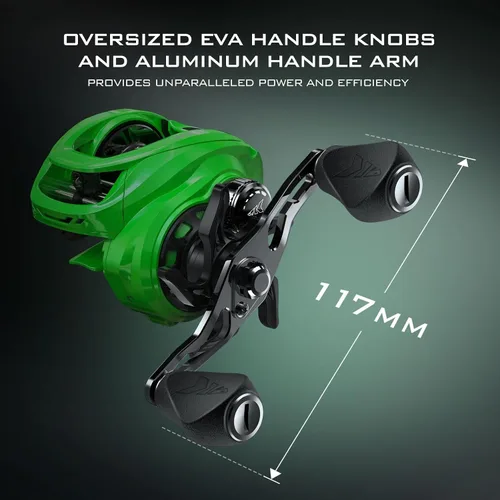 Vista 30 de KastKing Zephyr Baitcasting Fishing Reels with 7.2:1 Gear Ratio Negro-izquierda