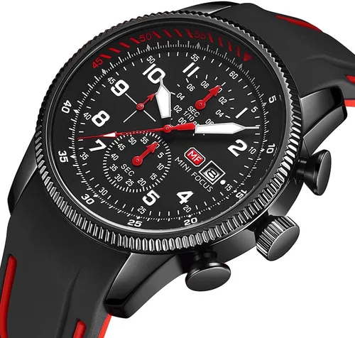 Vista 2 de KXAITO Relojes para hombre, reloj cronógrafo deportivo militar, resistente al agua, correa de cuero de silicona luminosa, relojes casuales