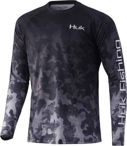 Vista 25 de Huk Pursuit Vented LS para hombre Refracción Fish Fade - San Sal/Wahoo