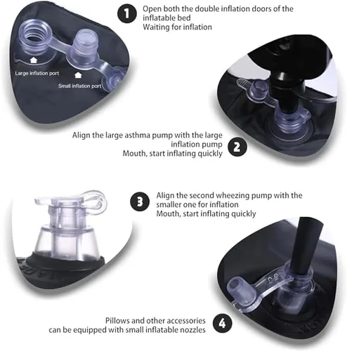 Vista 6 de Colchón de aire portátil para asiento trasero, cama de campamento flocada de doble cara, accesorios de colchón inflable para dormir para viajes