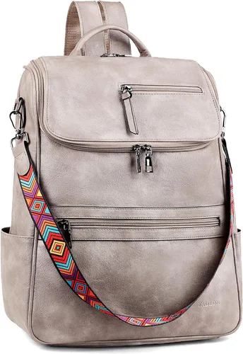 Vista 4 de FADEON Bolsos cruzados para mujer y mochila para laptop Colección Gris