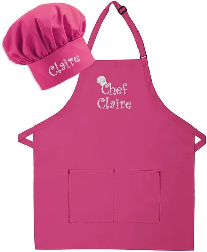 Vista 9 de Delantal y sombrero bordados personalizados para adultos, hechos en los Estados Unidos, para hombres, mujeres, día del padre, cocina, barbacoa