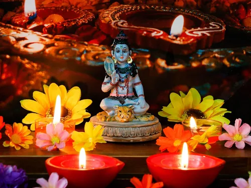 Vista 3 de alikiki Estatua hindú de Dios Señor Shiva – 3.8 pulgadas de alto, ídolo indio Shiva para decoración de tablero de automóvil, artículo de Diwali
