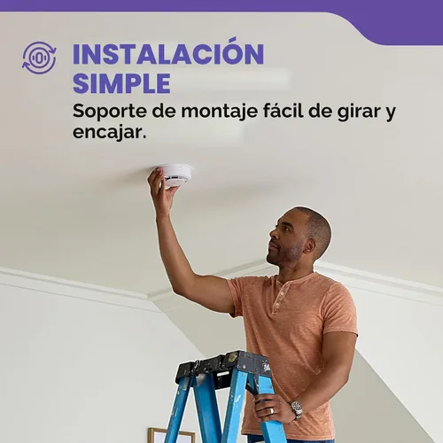 Vista 8 de Kidde - Detector de humo y monóxido de carbono, funciona con pilas AA, indicadores de luz de advertencia LED, 30CUDR Detección 2 en 1 con luces