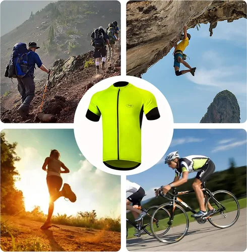 Vista 7 de Cycling Bike Jersey for Men Short and Long Sleeve Bike Bicycle Shirts Biking Clothing Breathable Quick-Dry Shirt with Pockets