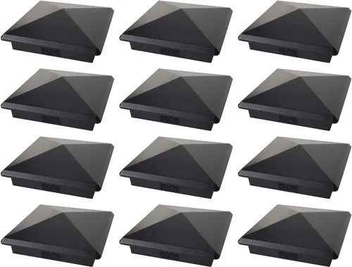 Vista 21 de Tapa de poste de pirámide de aluminio de 3.5 x 3.5 pulgadas para postes estándar de 4 x 4 (real 3.5 x 3.5 pulgadas), fundido de alta resistencia