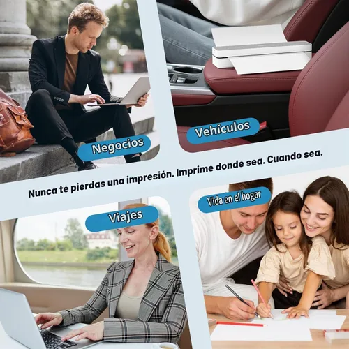 Vista 8 de HPRT Impresora portátil inalámbrica para viajes, impresora térmica sin MT610-gris+10hojas
