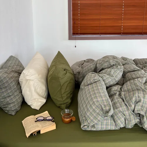 Vista 31 de mixinni Juego de funda de edredón vintage a rayas, tamaño twin, juego de ropa de cama de 3 piezas, 100% algodón lavado, suave y transpirable, funda