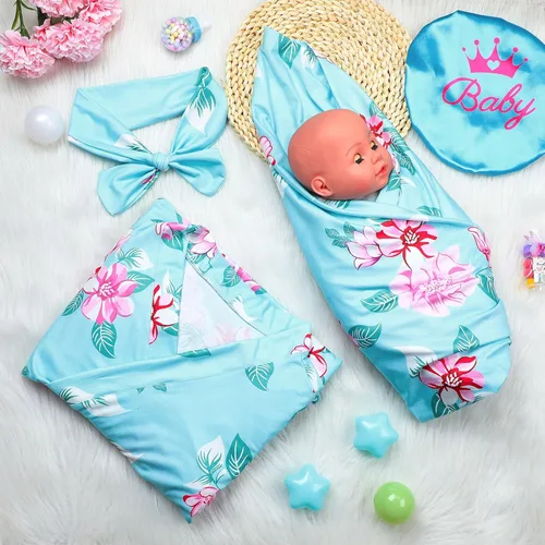 Vista 13 de Mepase 5 piezas de mamá y yo hospital a juego trajes de maternidad bata de envolver manta para bebé niña niños diadema sombrero para mamá bebé