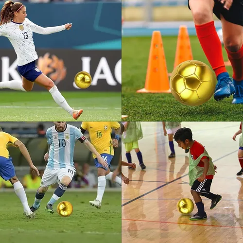 Vista 3 de Linkidea Balón de fútbol de color dorado tamaño 4, balón de fútbol dorado de tamaño oficial, idea de regalo para fútbol de estilo libre y malabares