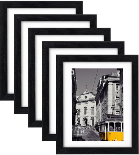 Vista 17 de eletecpro Juego de 5 marcos de fotos de 8 x 10 pulgadas, collage de fotos, decoración de pared, fotos de 5 x 7 con paspartú o de 8 x 10 pulgadas sin