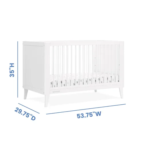 Vista 5 de Delta Children Ollie - Cuna convertible 4 en 1, certificada Greenguard Gold, color blanco Bianca