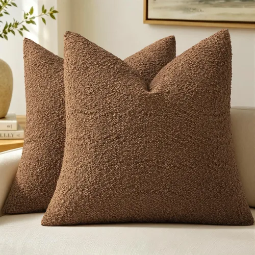 Vista 32 de MIULEE - Fundas de almohada decorativas para sofá lumbar de 16 x 16 pulgadas, color beige Set of 2 Textured Neutral Throw Pillow Covers, Accent