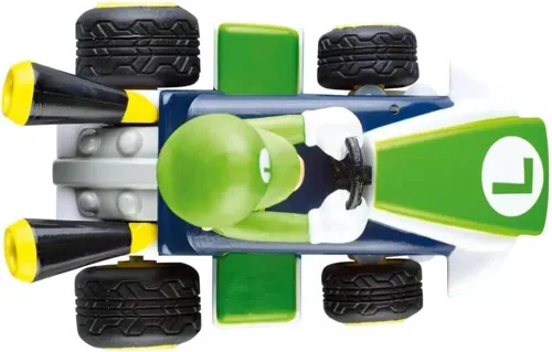 Vista 5 de Carrera RC Nintendo Mario Kart Mini coche de juguete de control remoto coleccionable de 2.4 GHz - Luigi Official Licensed Mario Miniature